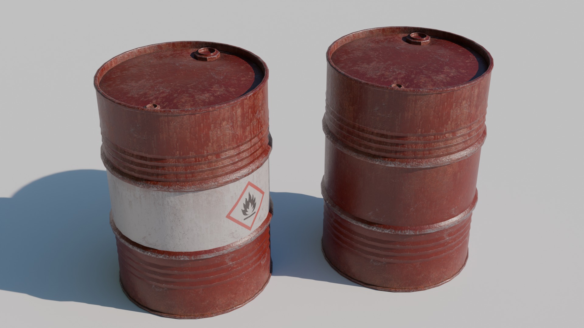 Metal Drum Low-poly 3D model_6