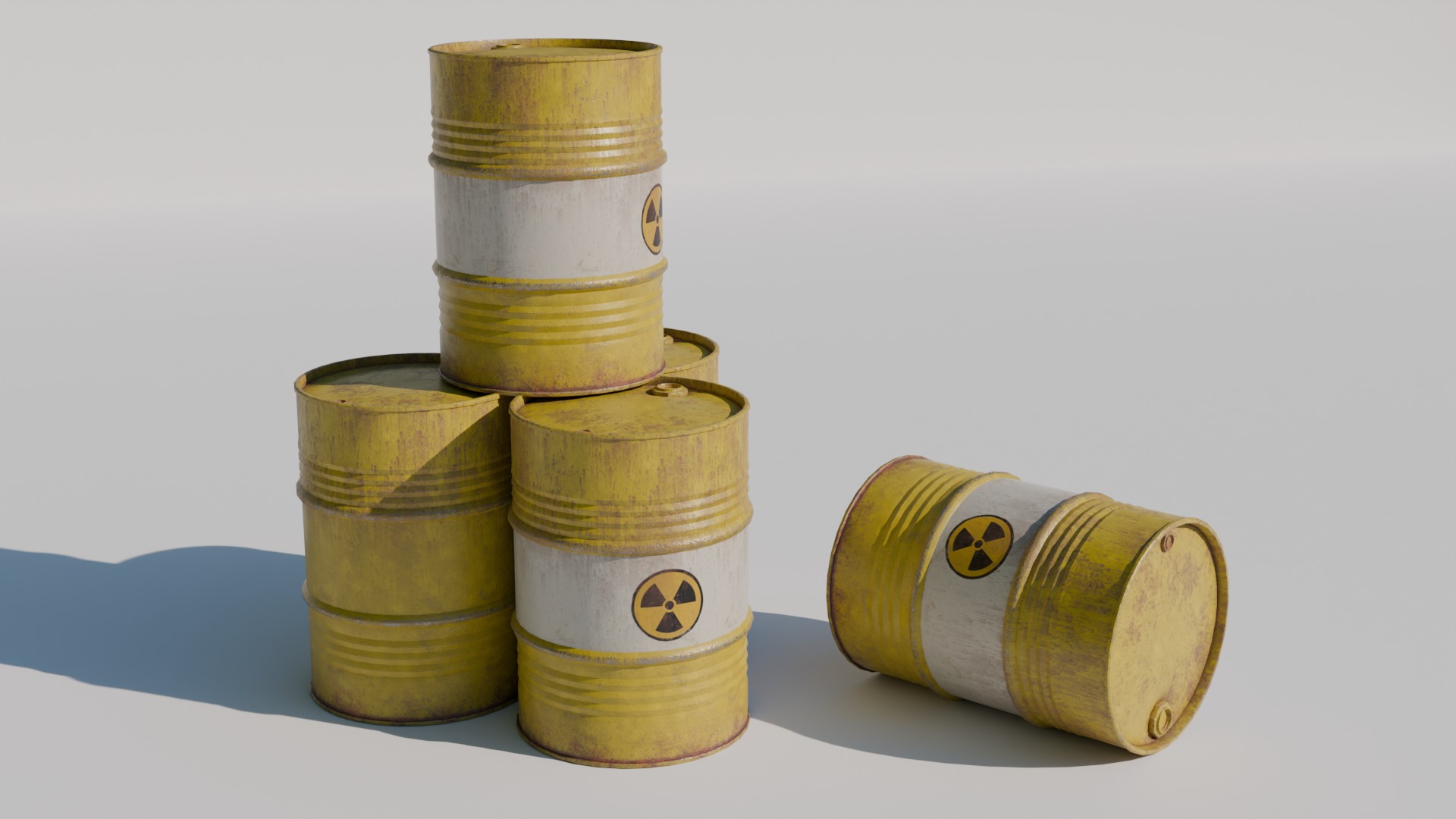 Metal Drum Low-poly 3D model_3
