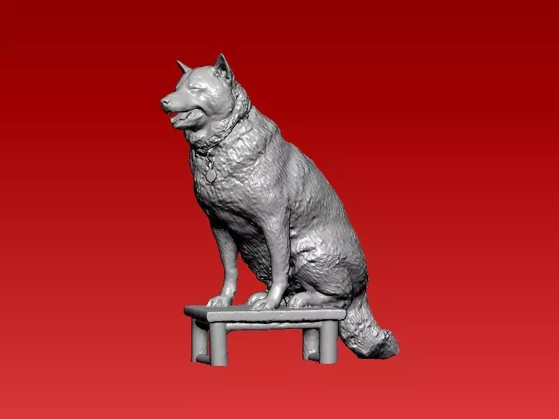 white dog on the shelf statue - 3D print 3D print model