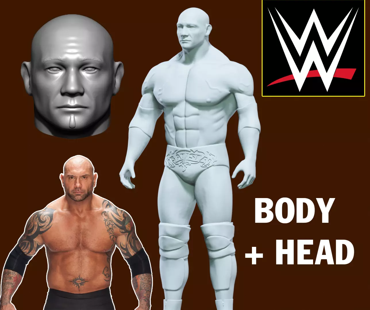 WWE- David Michael Bautista - 3D print 3D print model