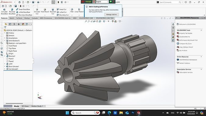 Helical Bevel Gear Model  3D model