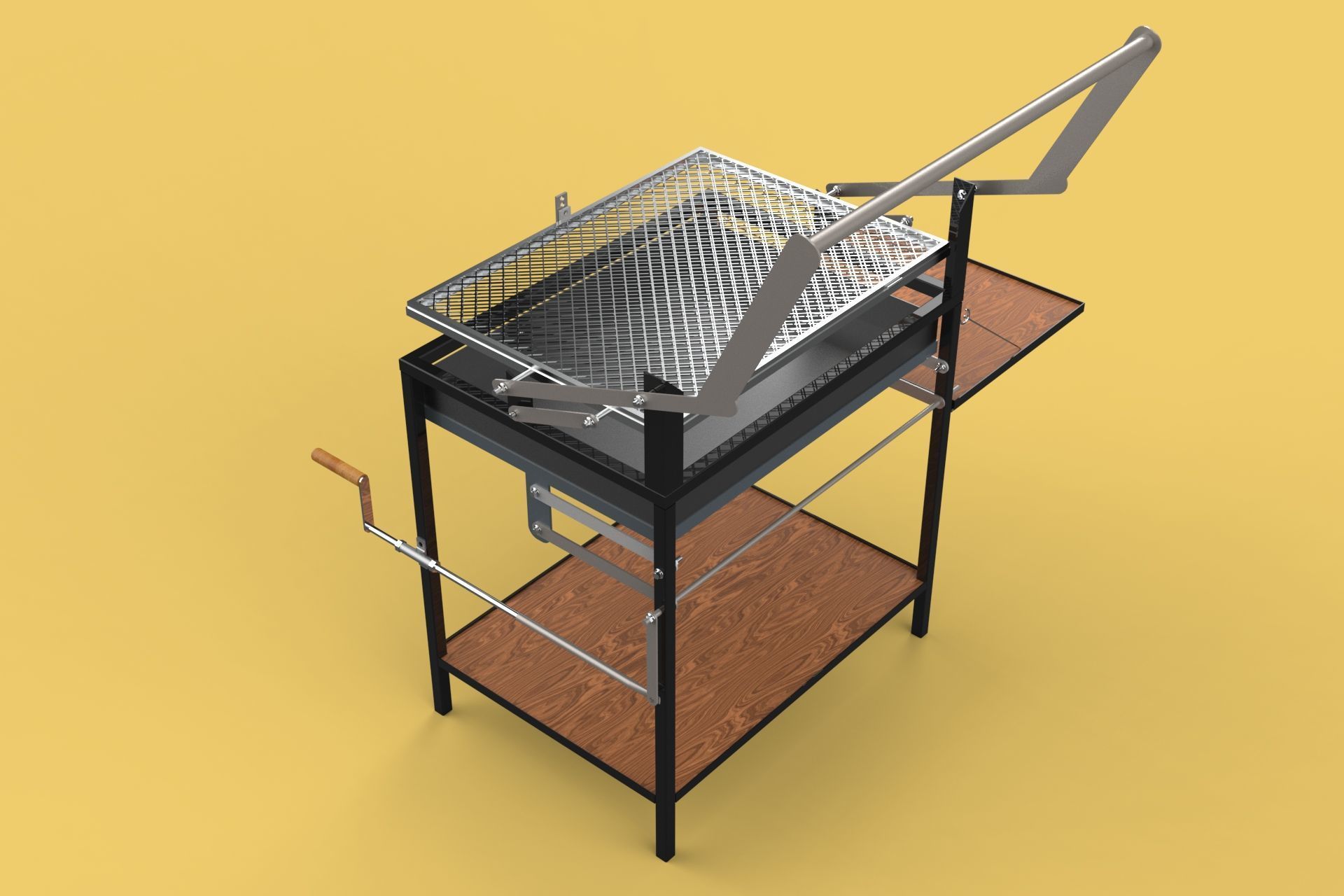 BASKET CHARCOAL NET FLIP MEAT GRILL ROTATING TURNING  3D model_5