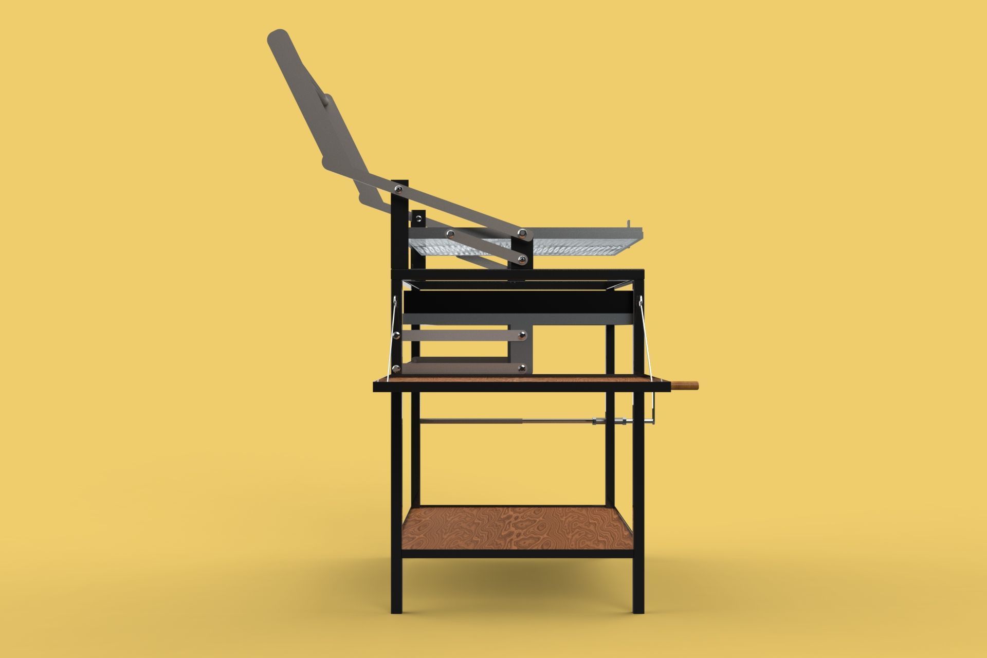 BASKET CHARCOAL NET FLIP MEAT GRILL ROTATING TURNING  3D model_9