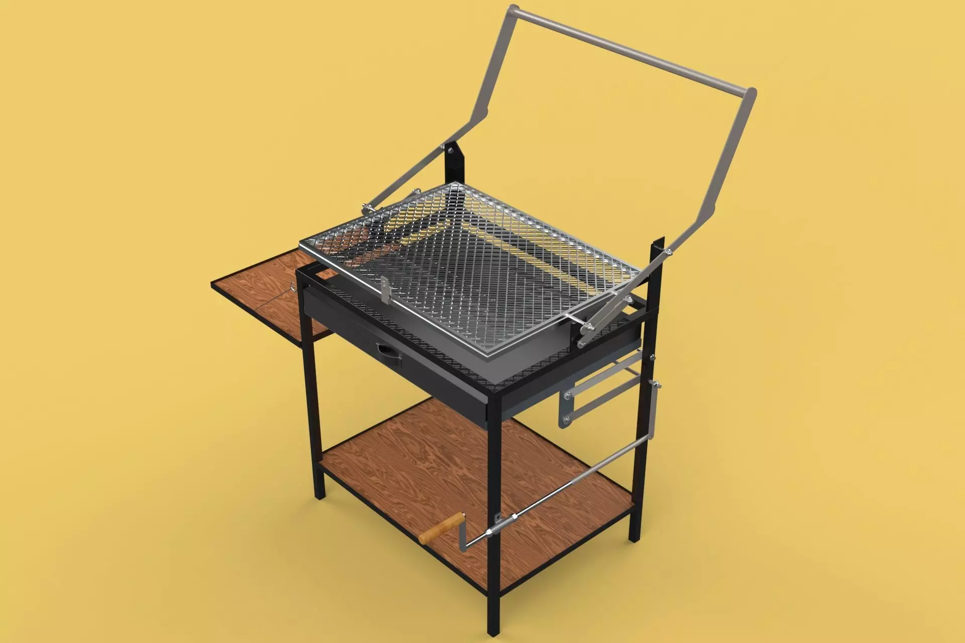 BASKET CHARCOAL NET FLIP MEAT GRILL ROTATING TURNING  3D model_0