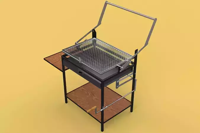 BASKET CHARCOAL NET FLIP MEAT GRILL ROTATING TURNING  3D model