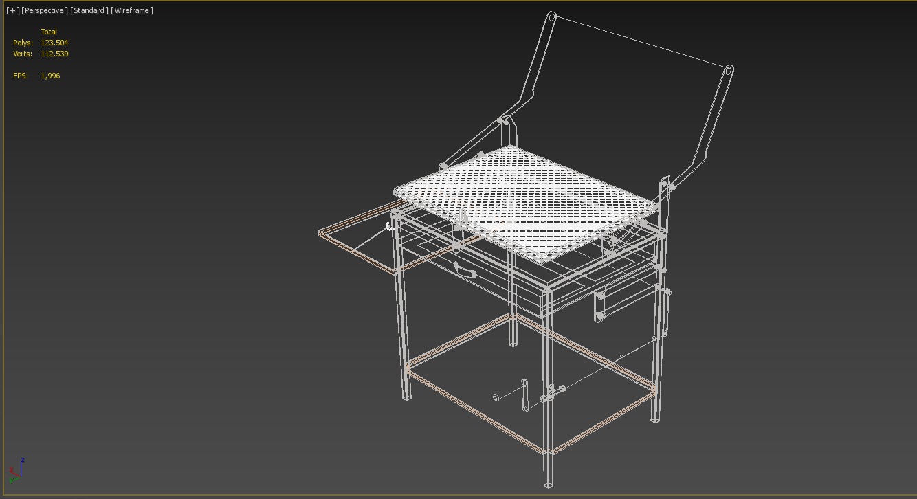 BASKET CHARCOAL NET FLIP MEAT GRILL ROTATING TURNING  3D model_13