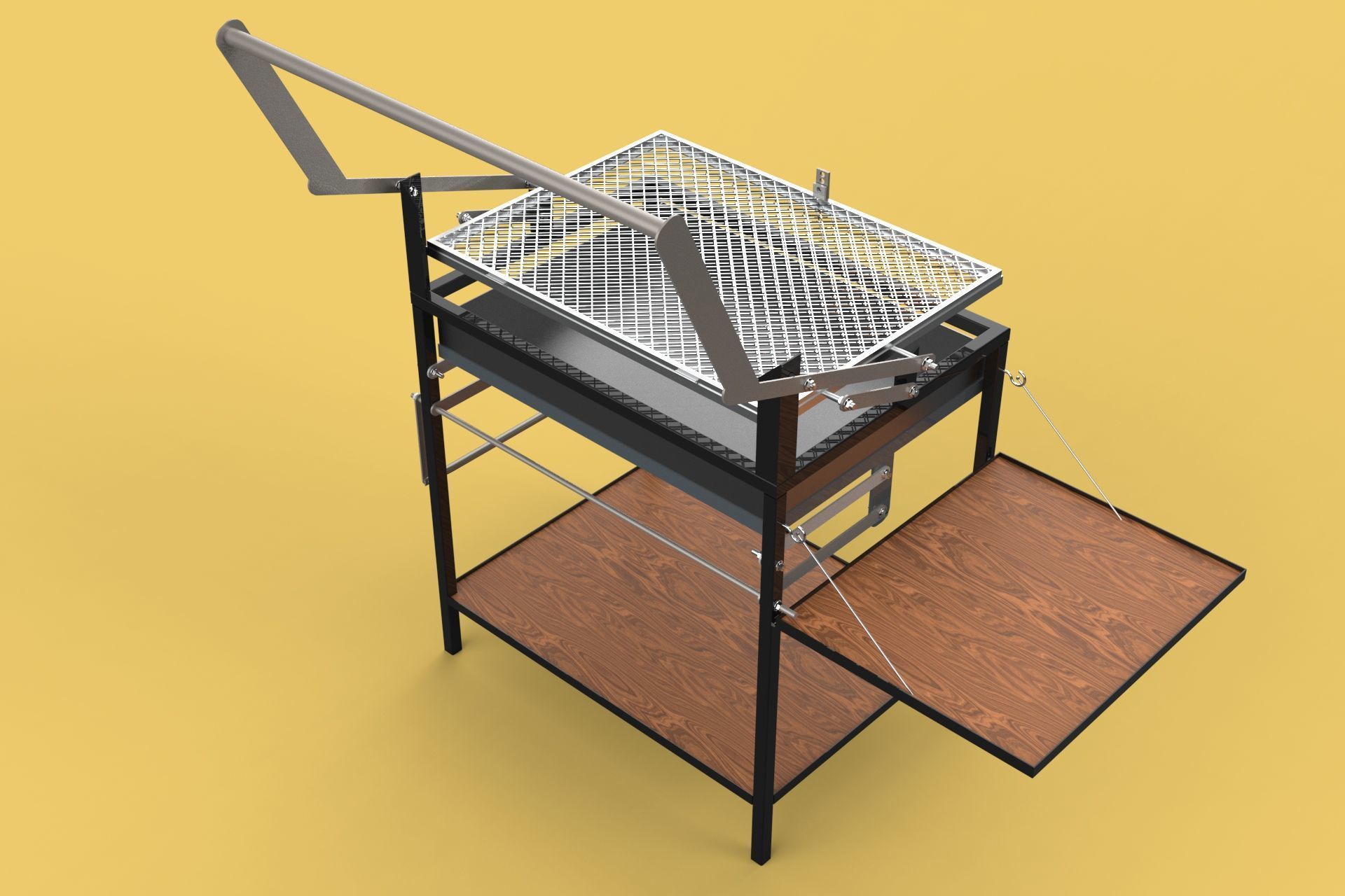 BASKET CHARCOAL NET FLIP MEAT GRILL ROTATING TURNING  3D model_2