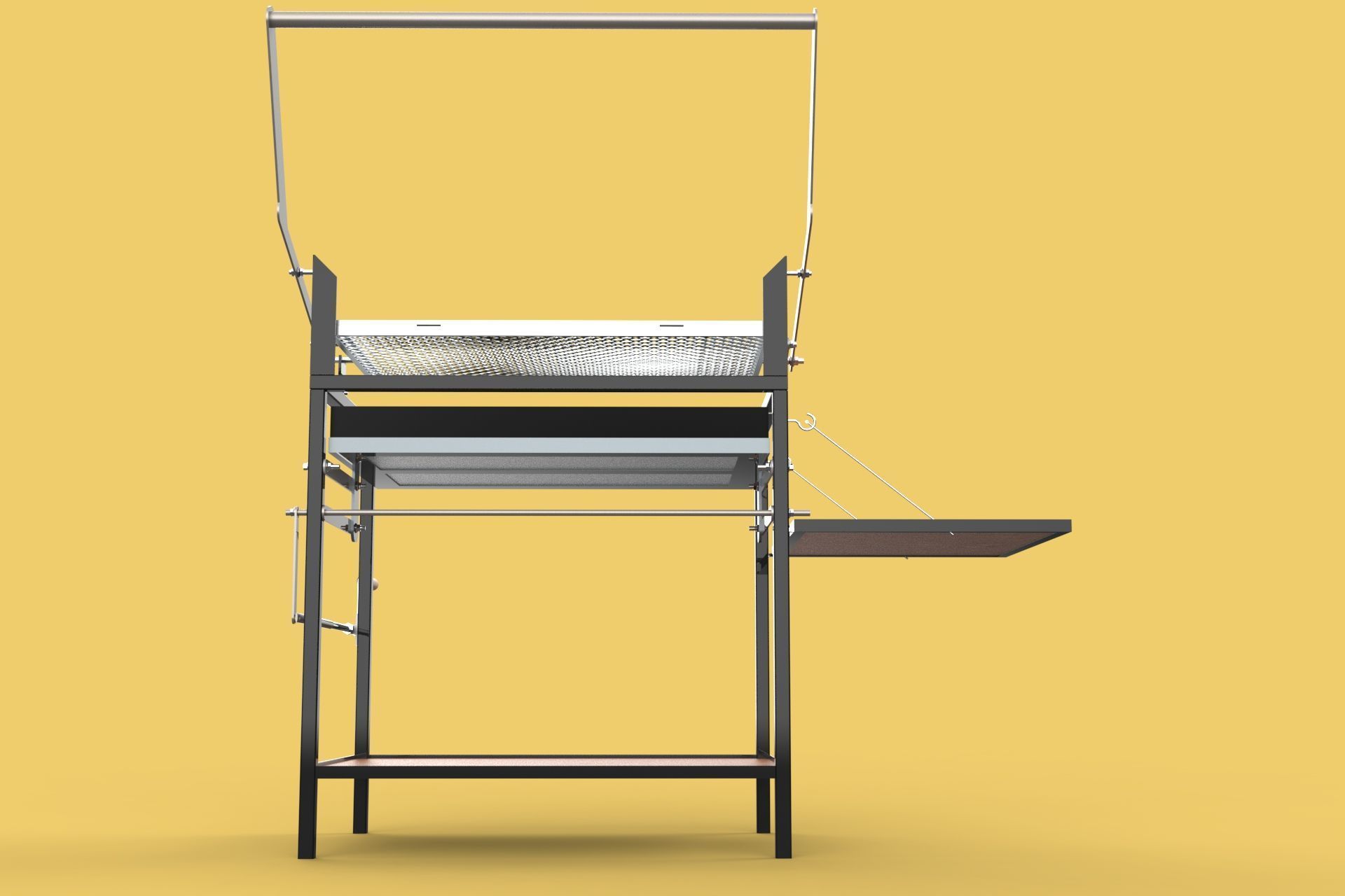 BASKET CHARCOAL NET FLIP MEAT GRILL ROTATING TURNING  3D model_11