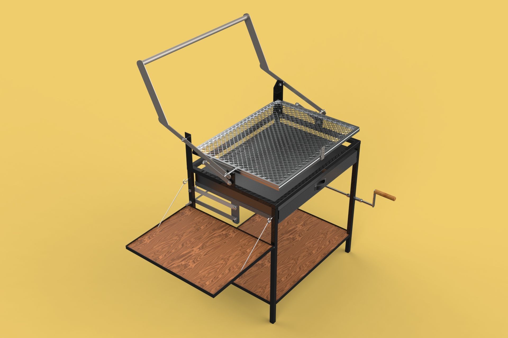 BASKET CHARCOAL NET FLIP MEAT GRILL ROTATING TURNING  3D model_1