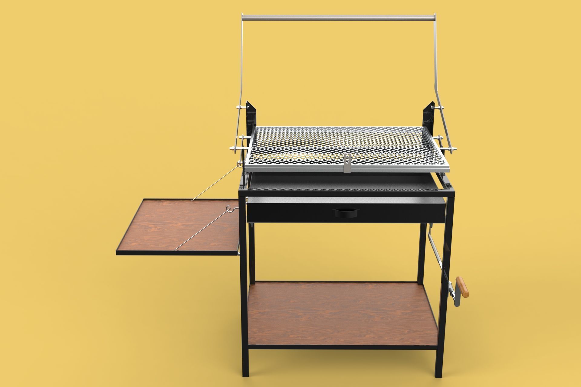 BASKET CHARCOAL NET FLIP MEAT GRILL ROTATING TURNING  3D model_3