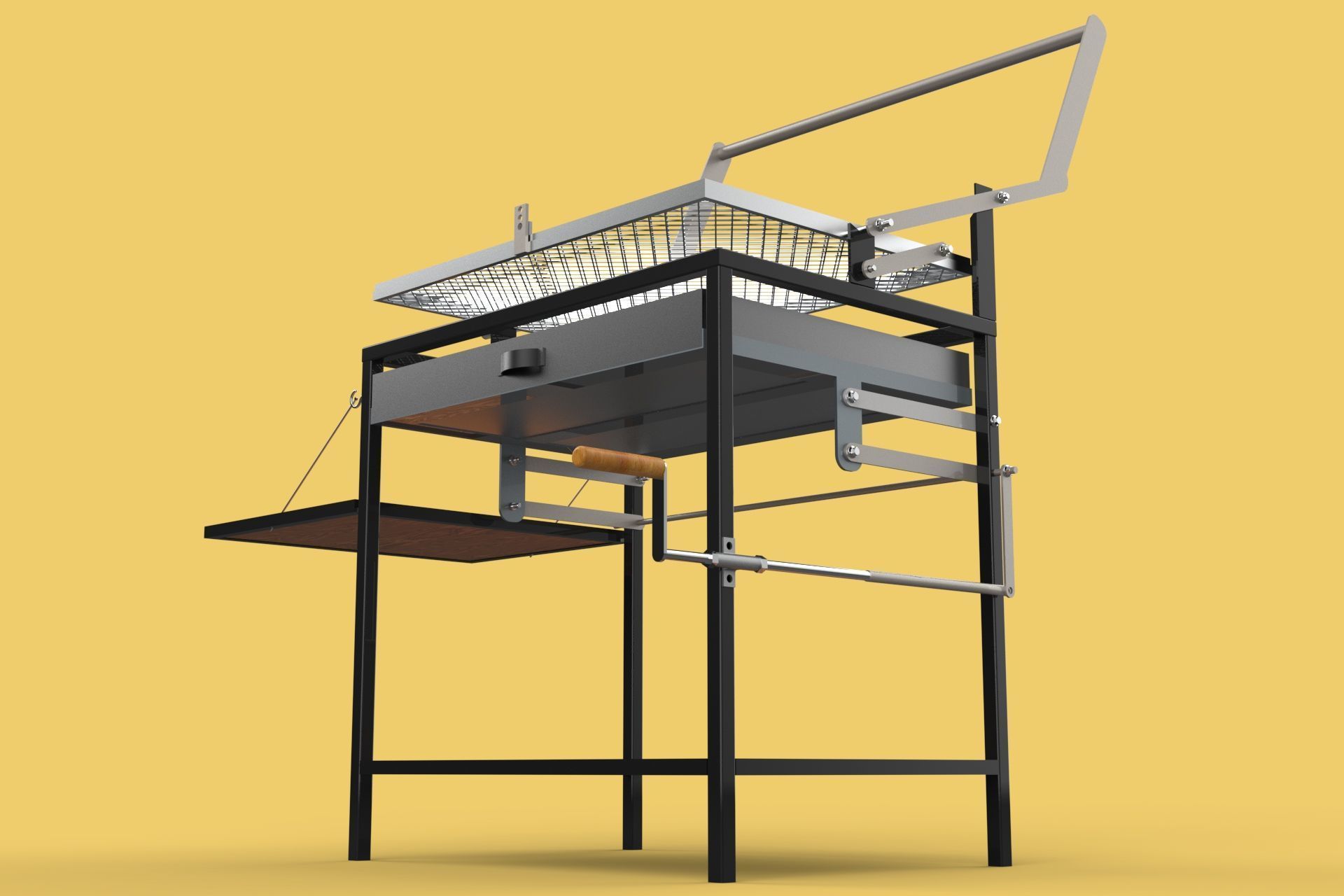 BASKET CHARCOAL NET FLIP MEAT GRILL ROTATING TURNING  3D model_6