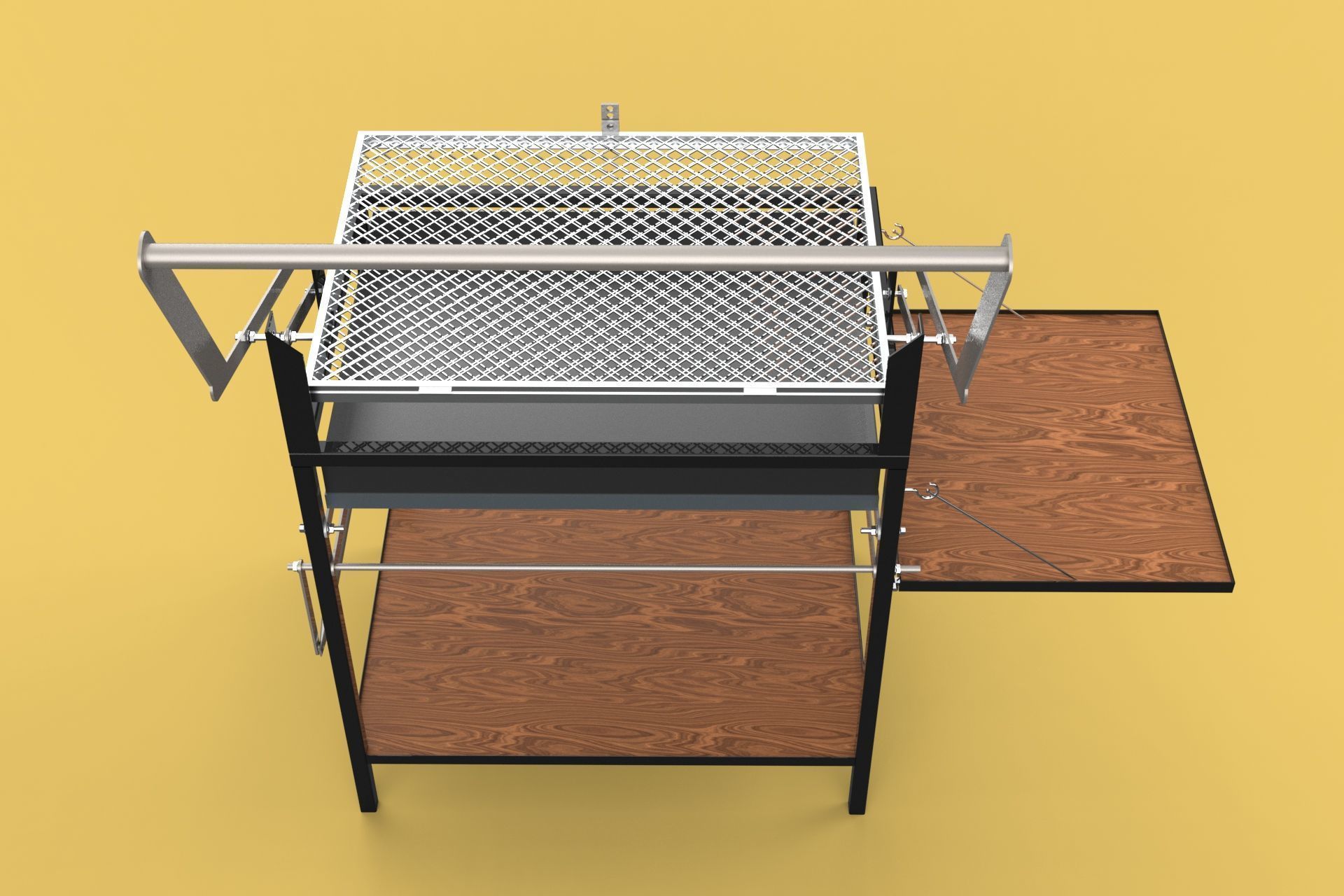 BASKET CHARCOAL NET FLIP MEAT GRILL ROTATING TURNING  3D model_8