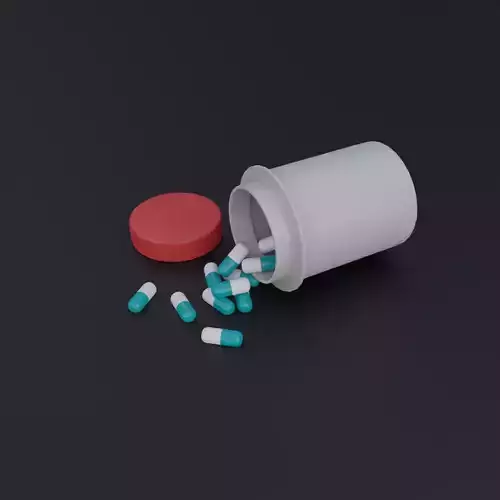 Medicine Jar pill Low-poly 3D model