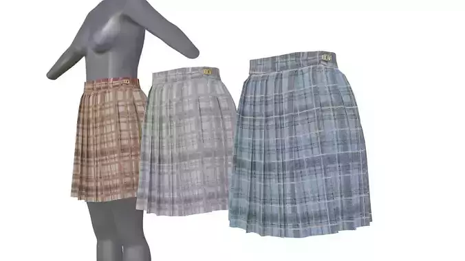 Low Poly Pleats skirt  
