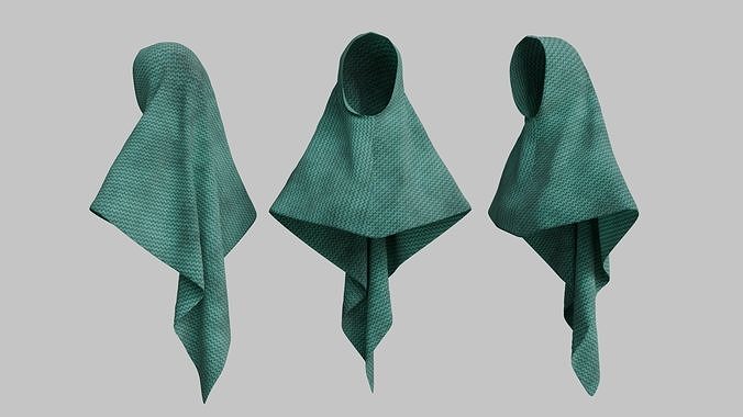 Fabric Hijab for Woman Wearing Low-poly 3D model