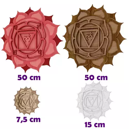 Root chakra multilayer cnc cut and 3d printable wall decor 3D print model