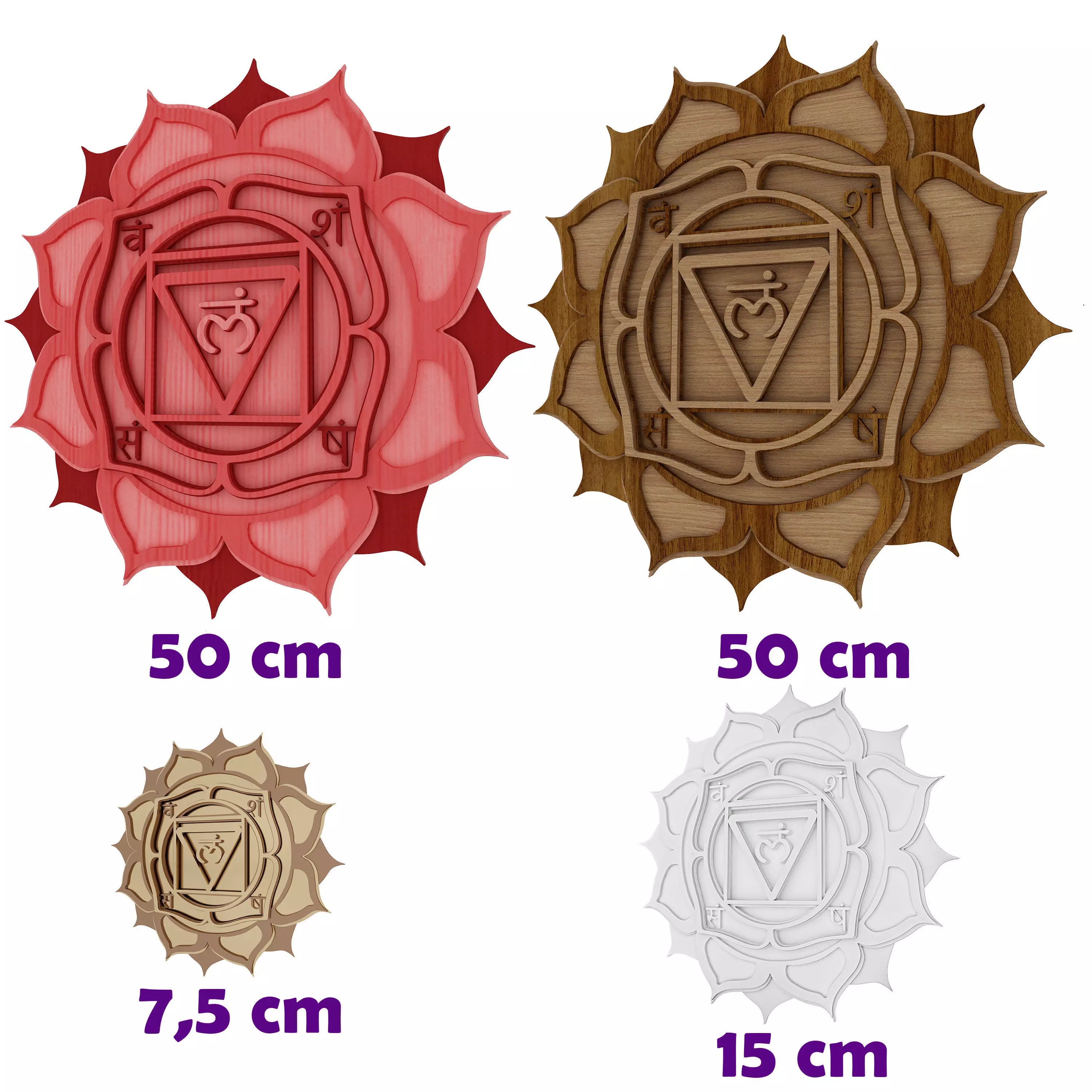 Root chakra multilayer cnc cut and 3d printable wall decor 3D print model