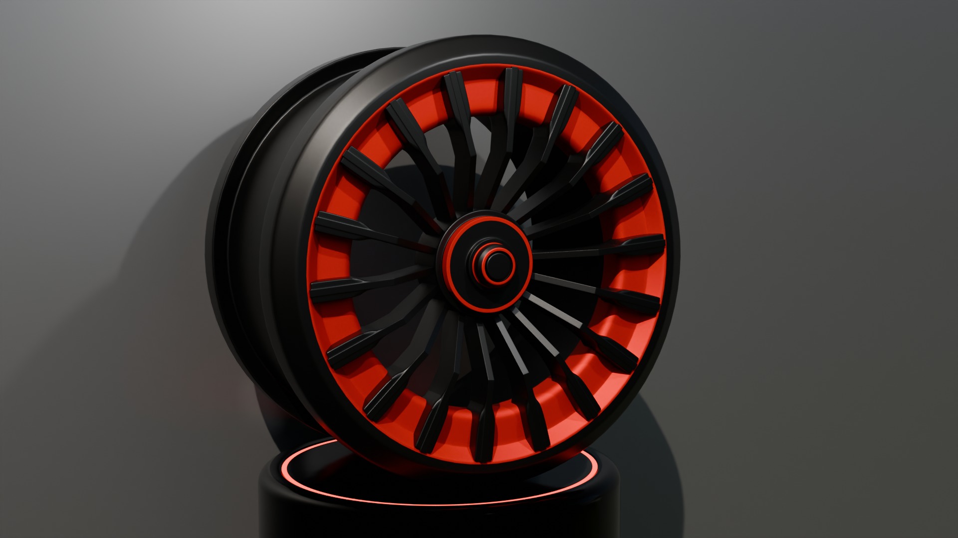 Black and red concept wheel 3D model_2