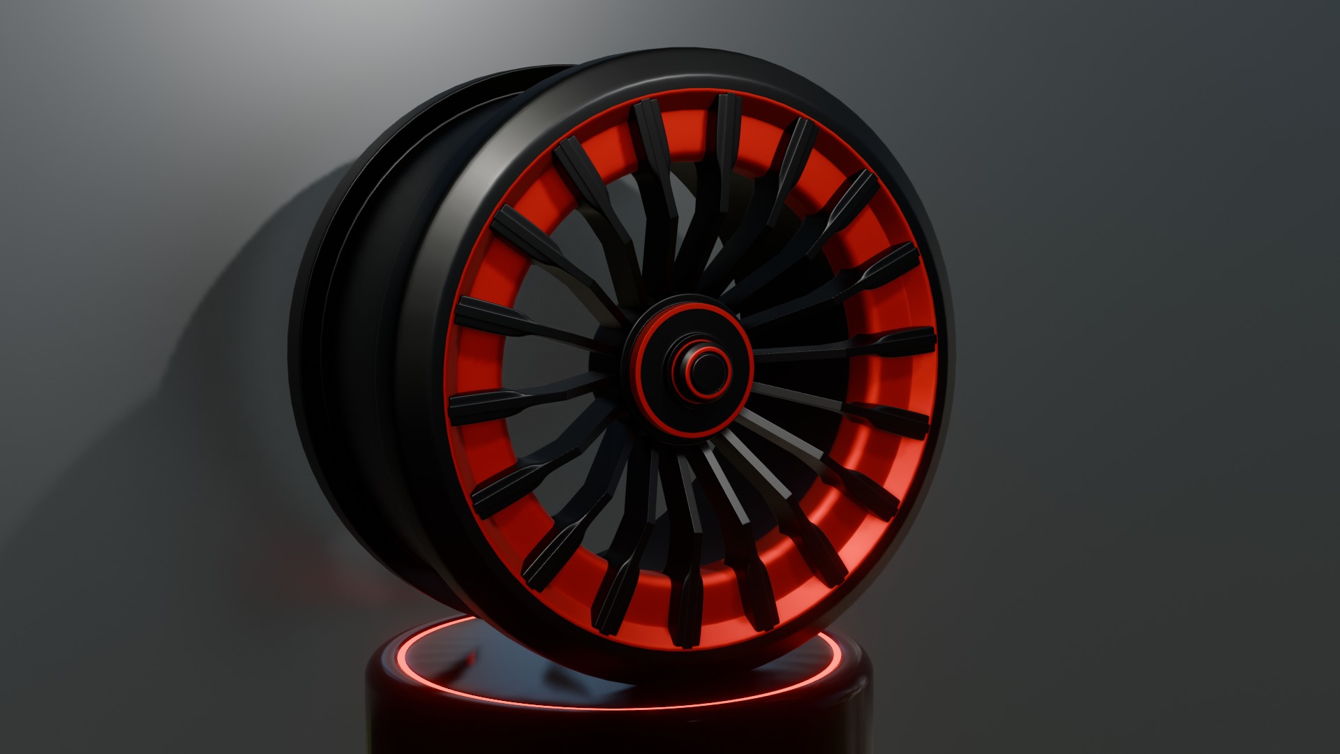 Black and red concept wheel 3D model_9
