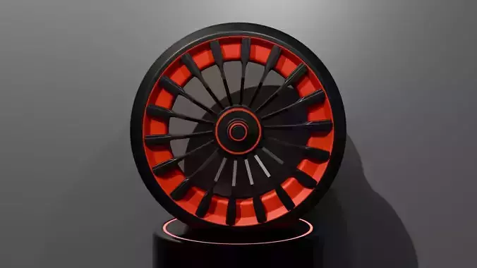 Black and red concept wheel 3D model