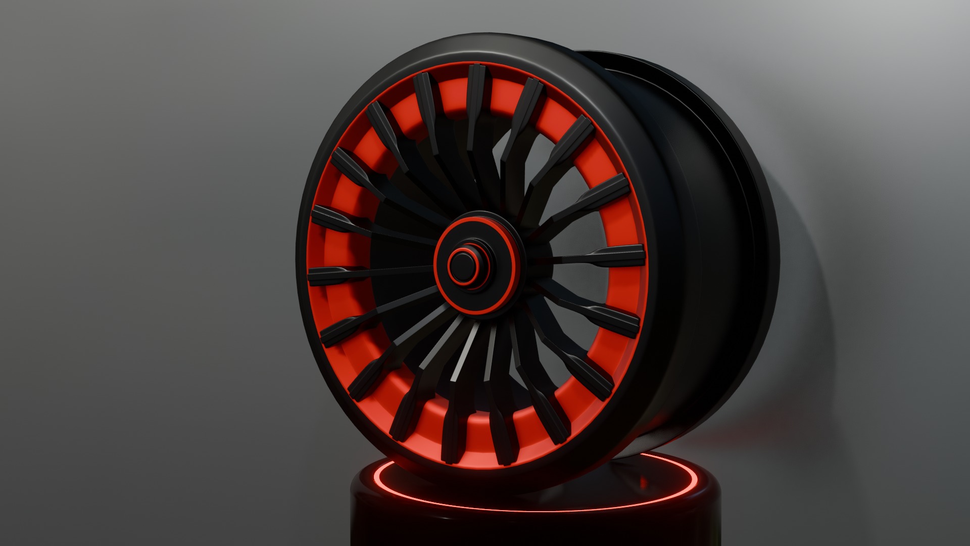 Black and red concept wheel 3D model_29