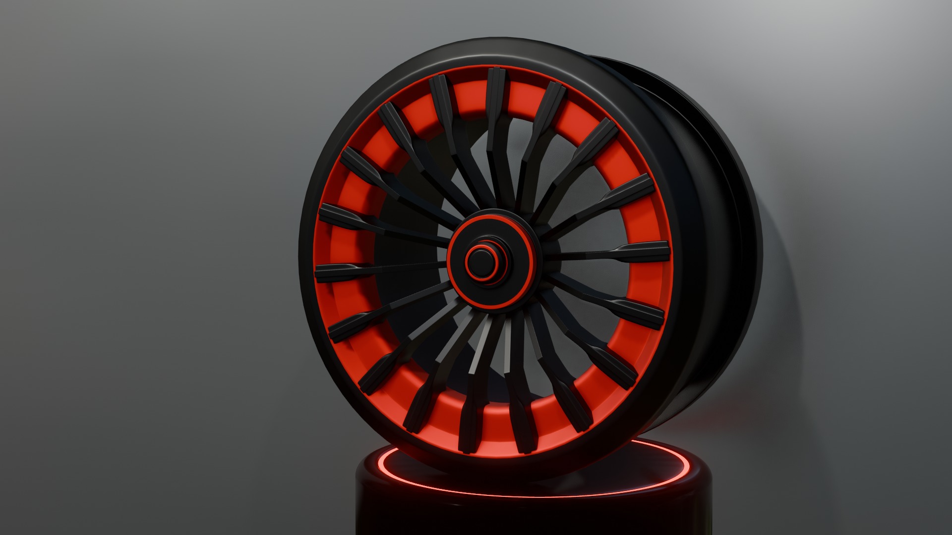 Black and red concept wheel 3D model_23