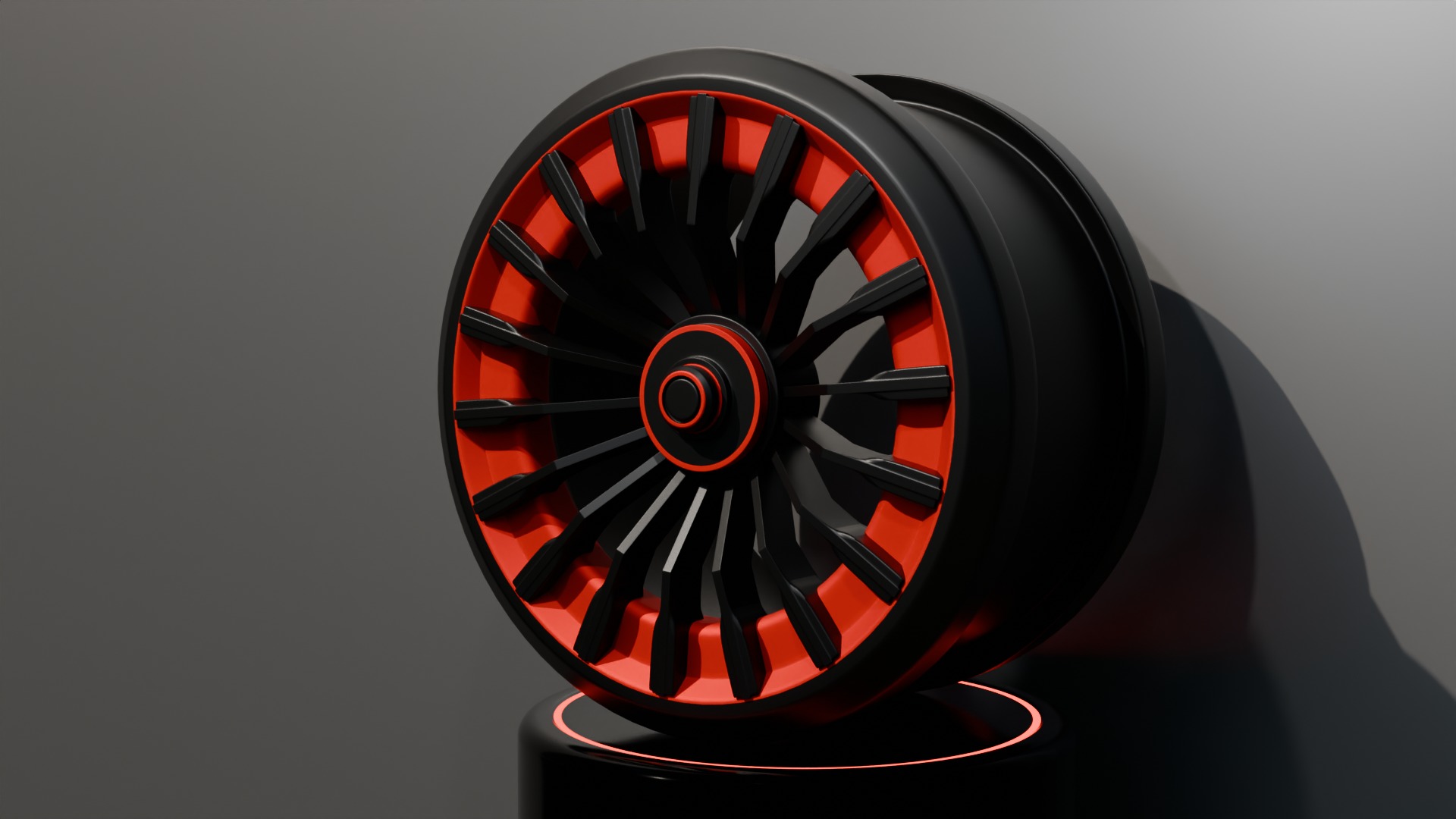 Black and red concept wheel 3D model_3
