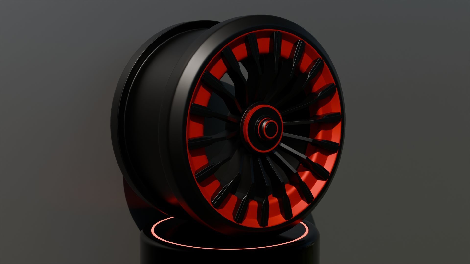 Black and red concept wheel 3D model_1