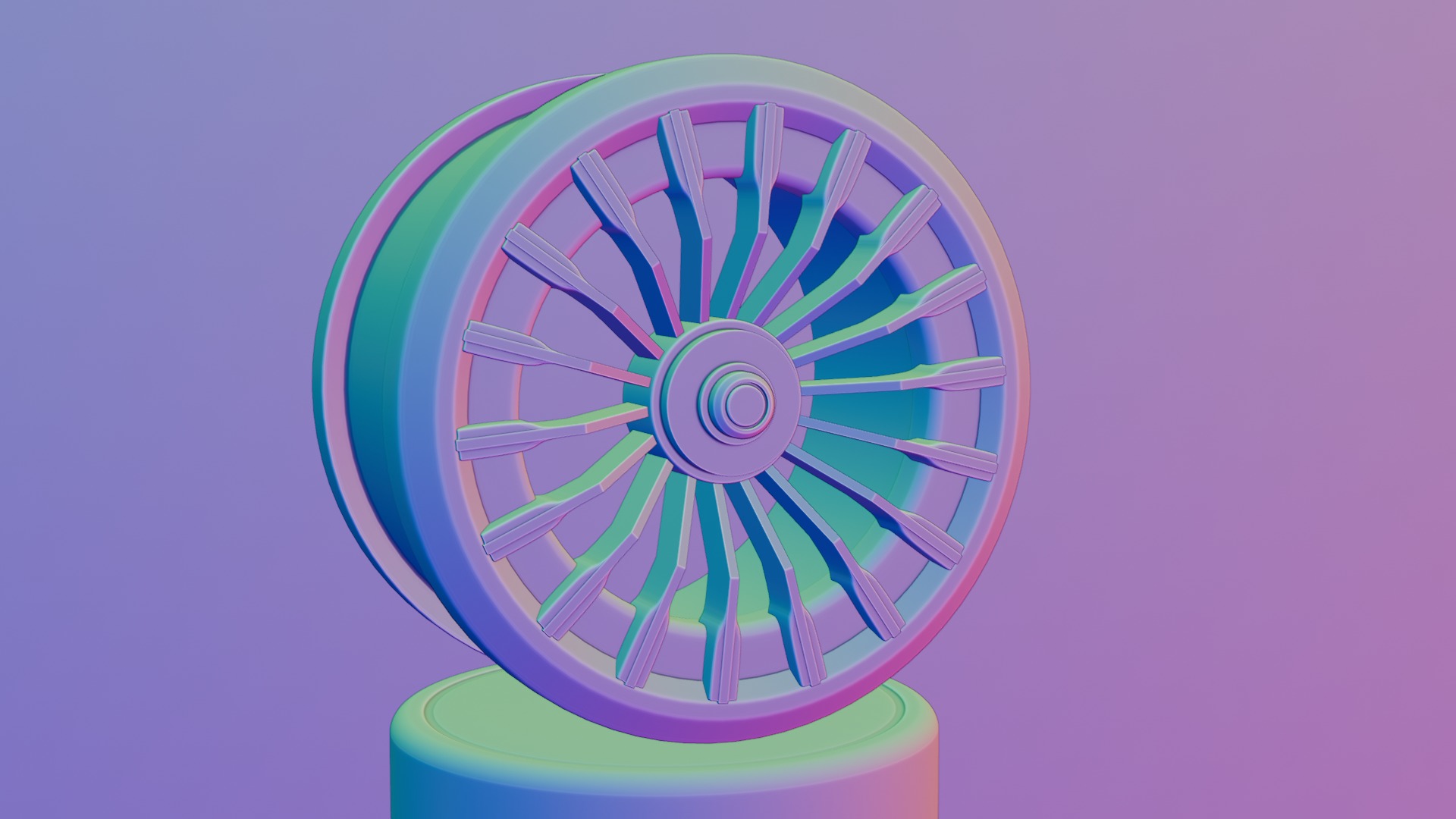 Black and red concept wheel 3D model_35
