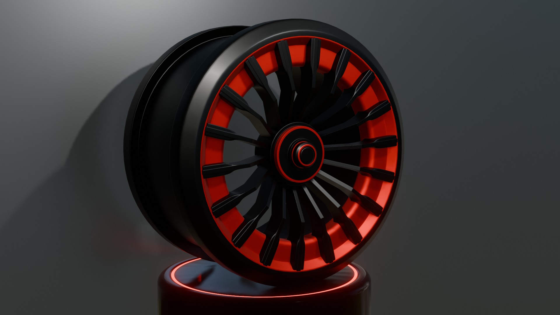 Black and red concept wheel 3D model_14