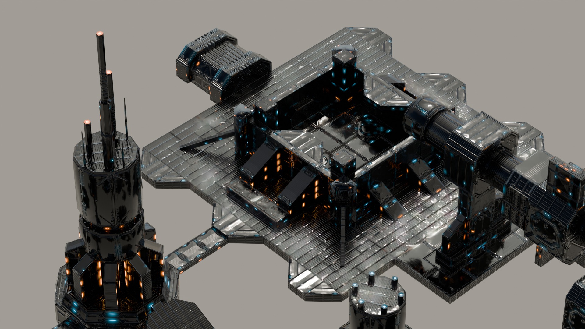 SCIFI building BUNDLE 4K TEXTURE Low-poly 3D model_2