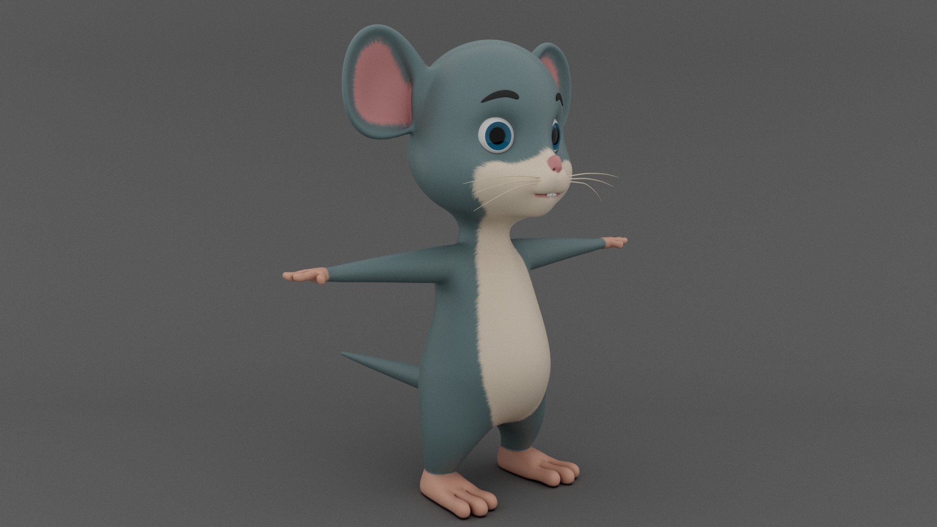 Mouse Low-poly 3D model_3
