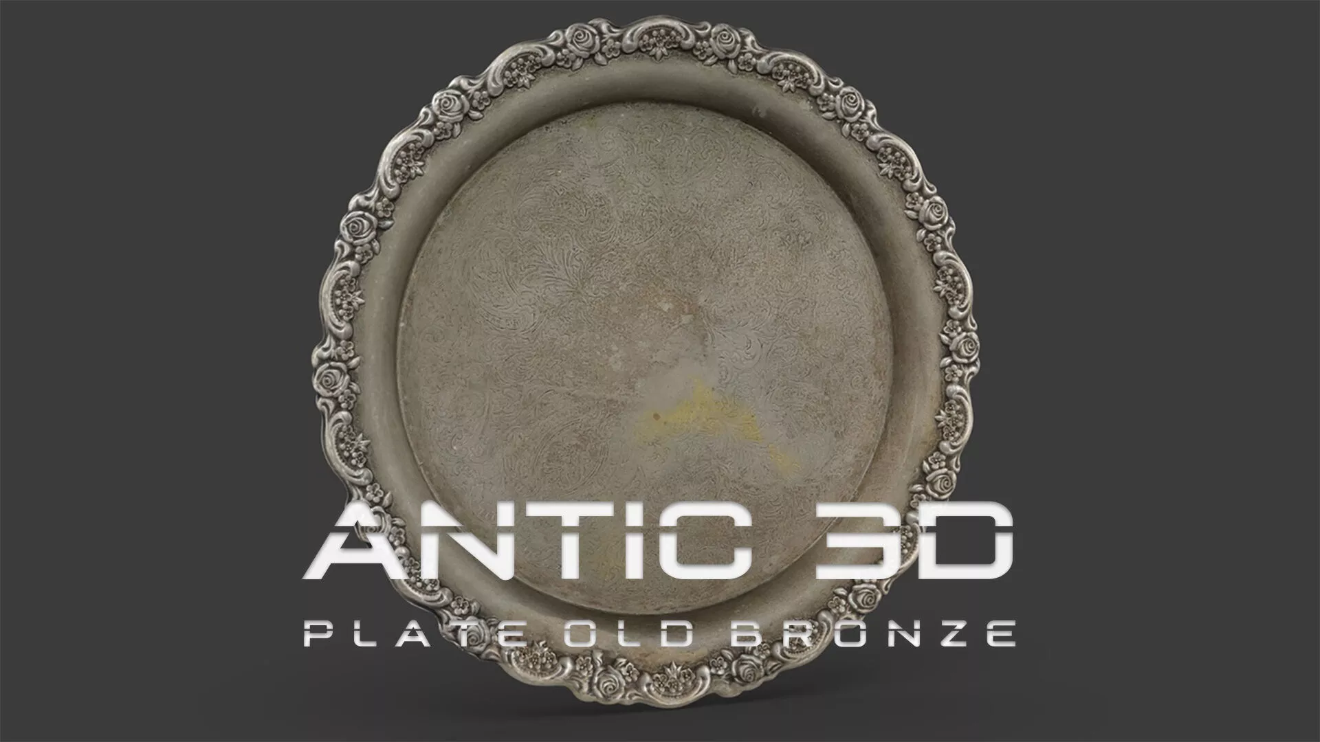 Plate Old Bronze Low-poly 3D model