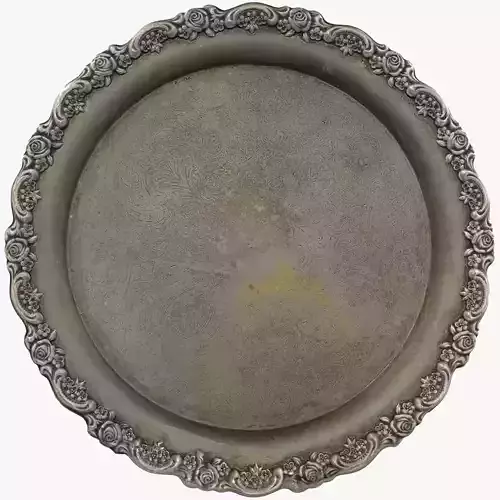 Plate old bronze Low-poly 3D model