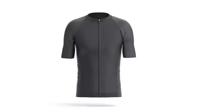 Black Men Cycling Jersey - bicycle zipper sport t-shirt 3D model