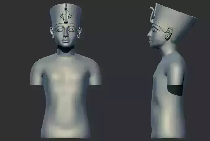 Mannequin bust of Tutankhamun  v2 3D Printable model
