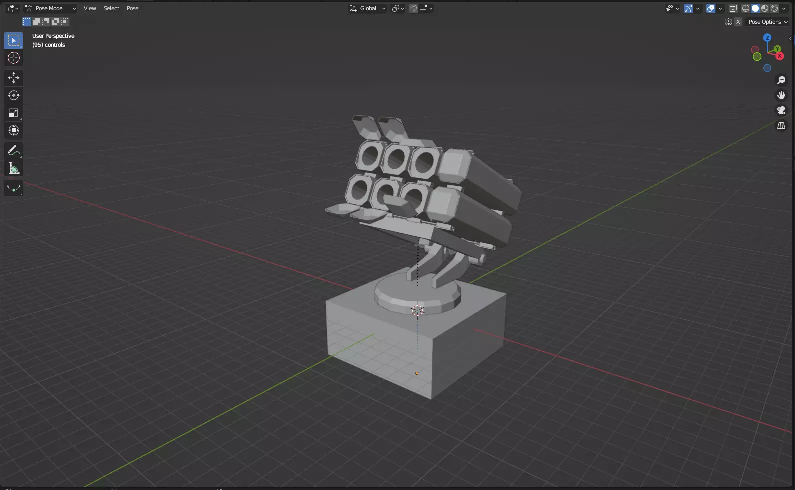 Low Poly missile launcher Low-poly 3D model_0