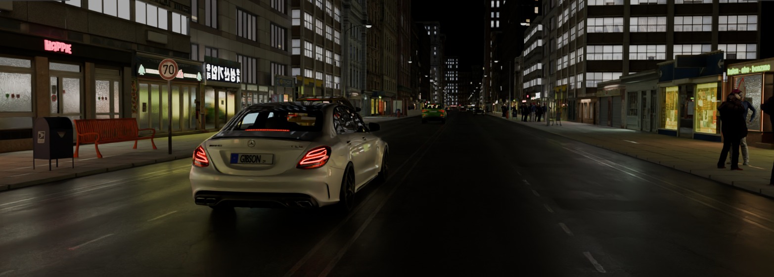 Car night animation scene 3D model_4