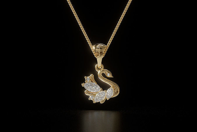 Swan pendant 3D print model