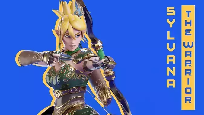 Low Poly - Stylized Archer - Sylvana Low-poly 3D model