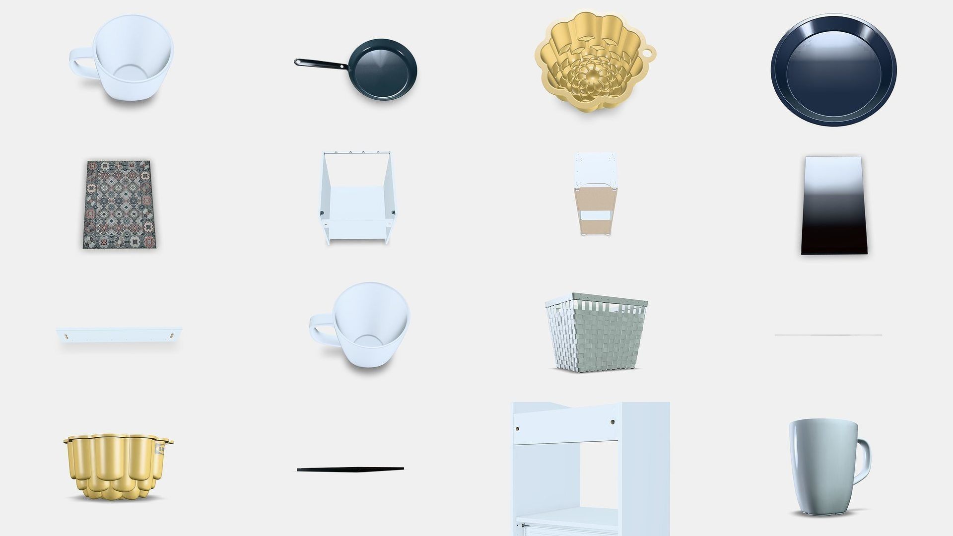 NEW Kitchenware Pack Appliances Furniture and Essential Tools 3D Model Collection_15