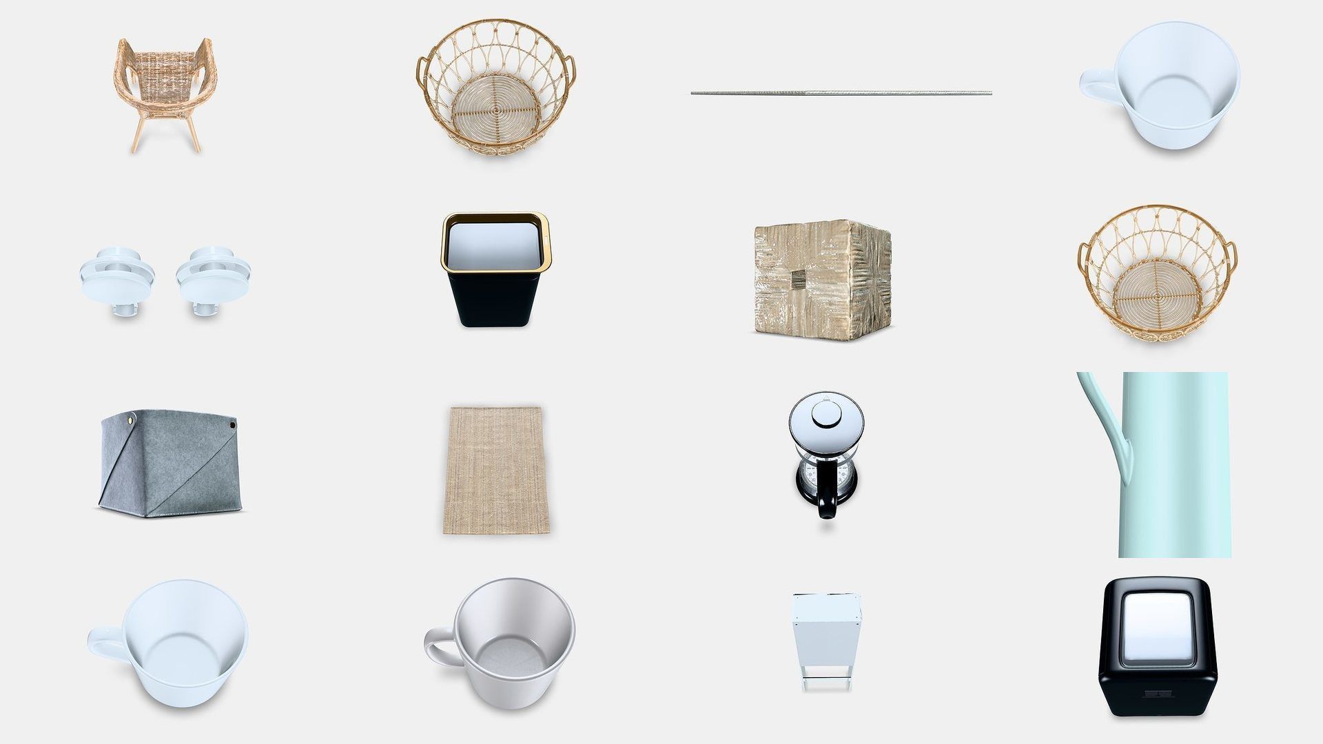 NEW Kitchenware Pack Appliances Furniture and Essential Tools 3D Model Collection_8