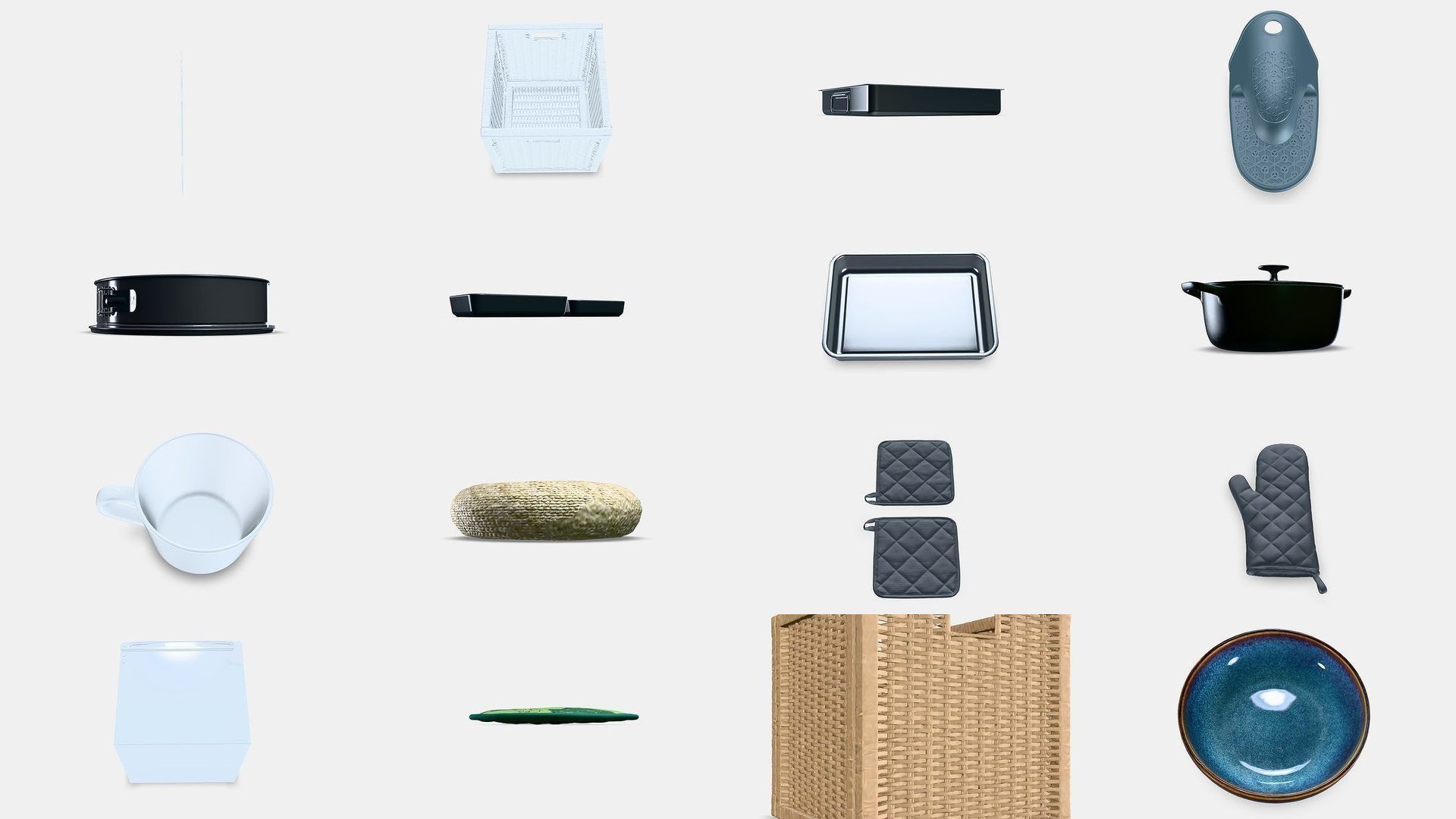 NEW Kitchenware Pack Appliances Furniture and Essential Tools 3D Model Collection_5