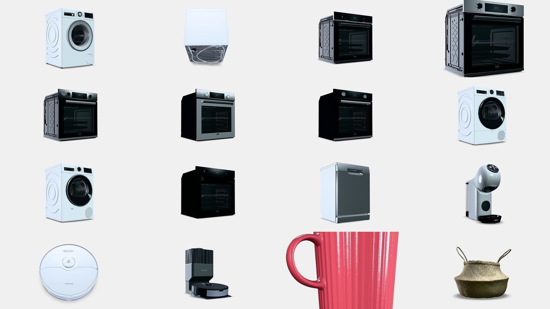 NEW Kitchenware Pack Appliances Furniture and Essential Tools 3D Model Collection_2