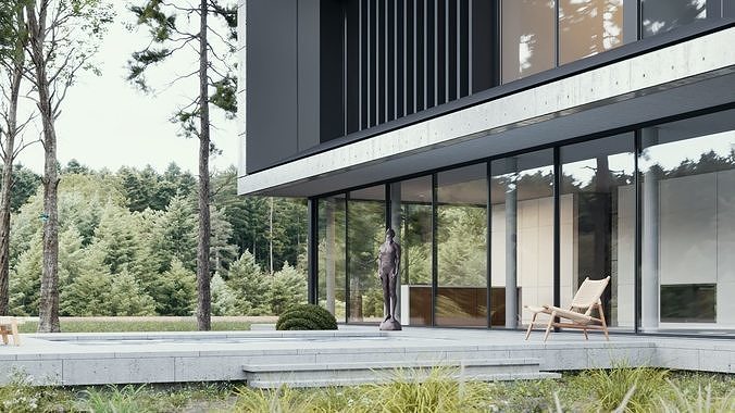 ProVis3D 043 - Villa Concrete 3D model 3