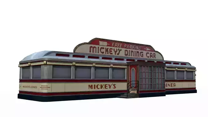old dining Low-poly 3D model