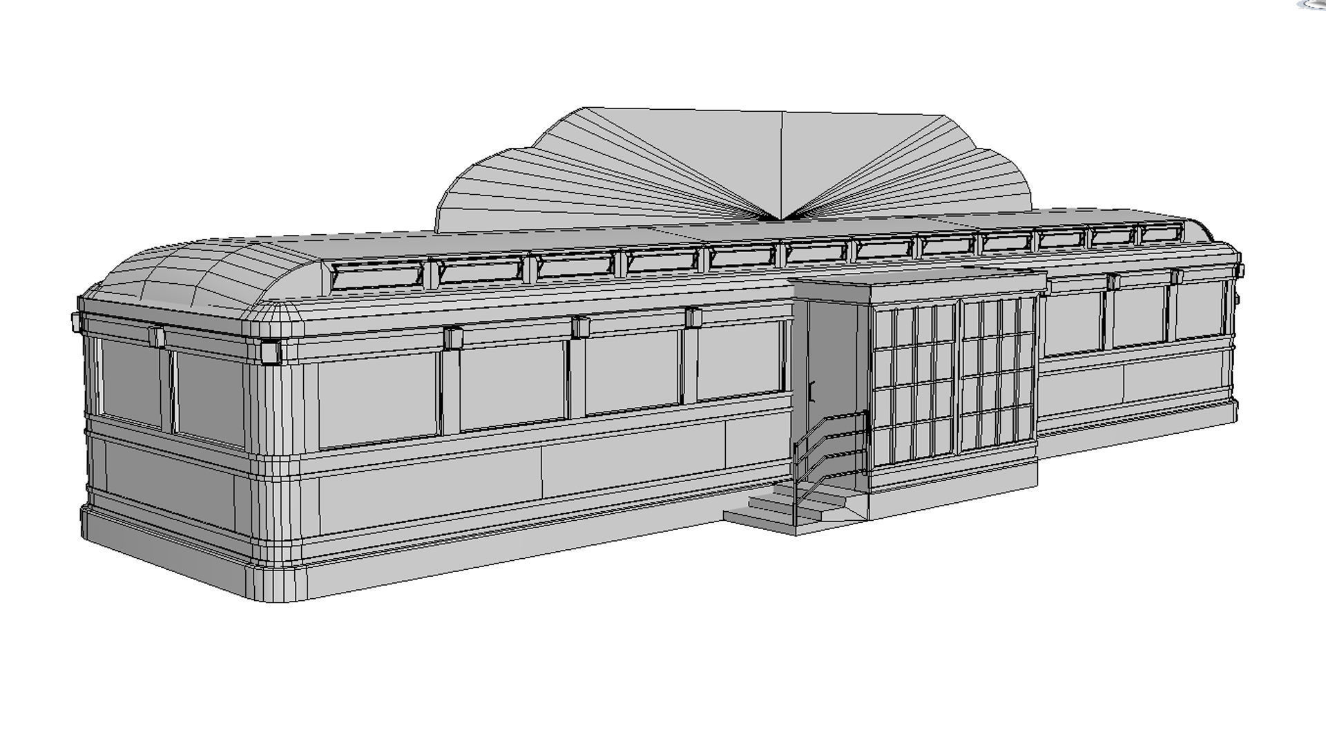 old dining Low-poly 3D model_11