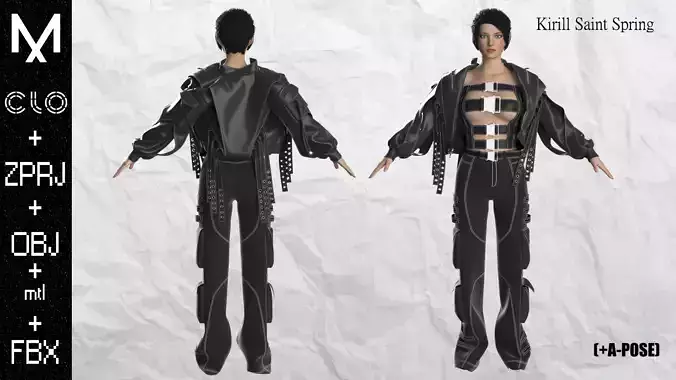  New Outfit Female Marvelous designer Clo3d OBJ mtl FBX ZPRJ