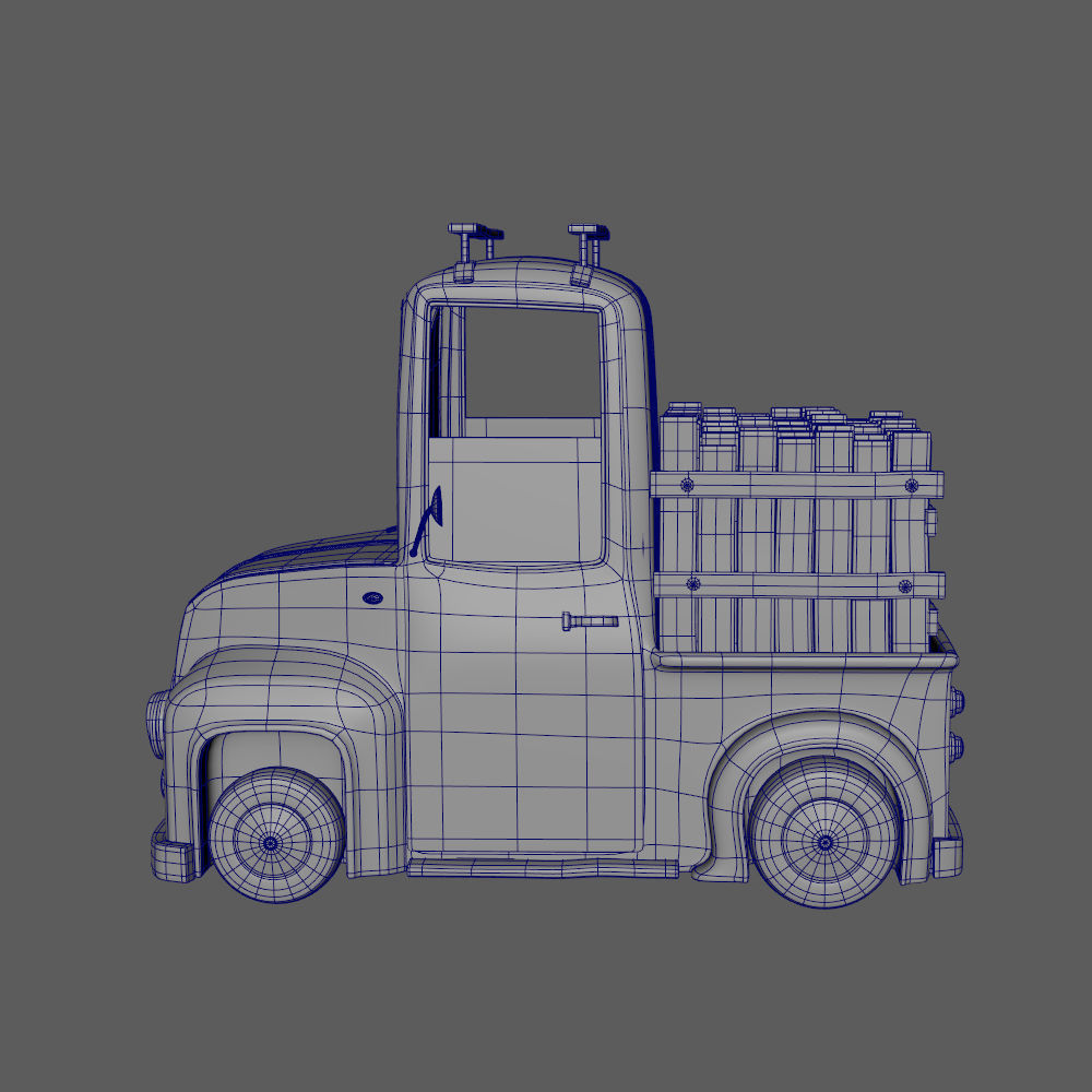 Truck Cartoon 3D model_2