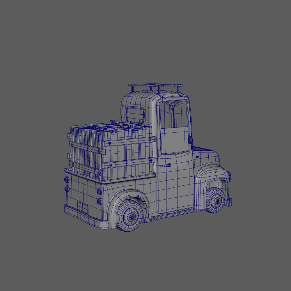 Truck Cartoon 3D model_4